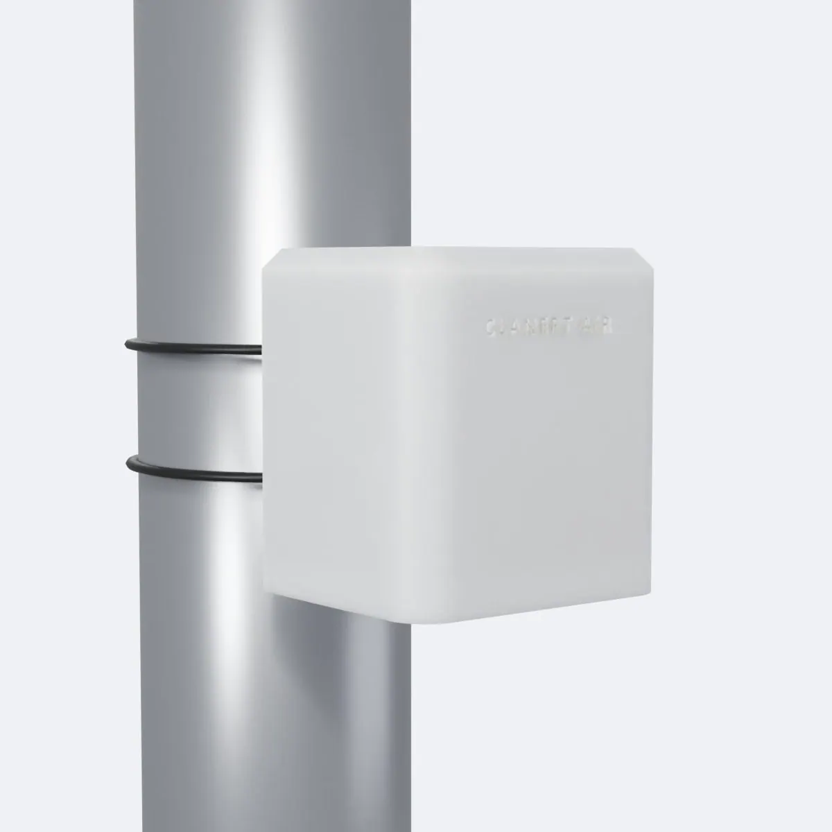 Pole mount with two cable ties