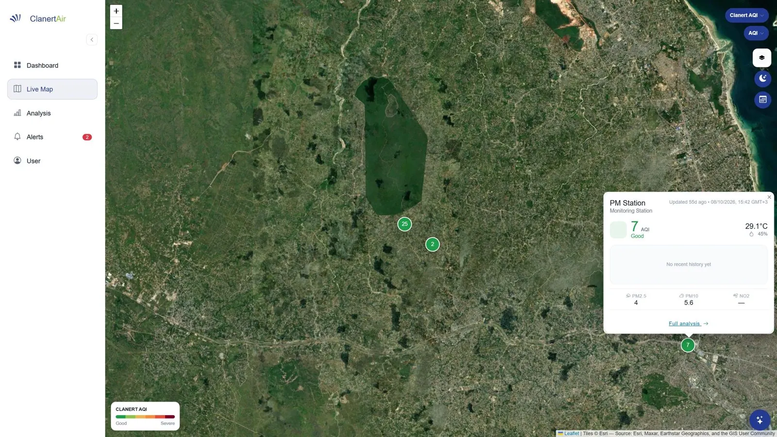 Clanert Air: Live map