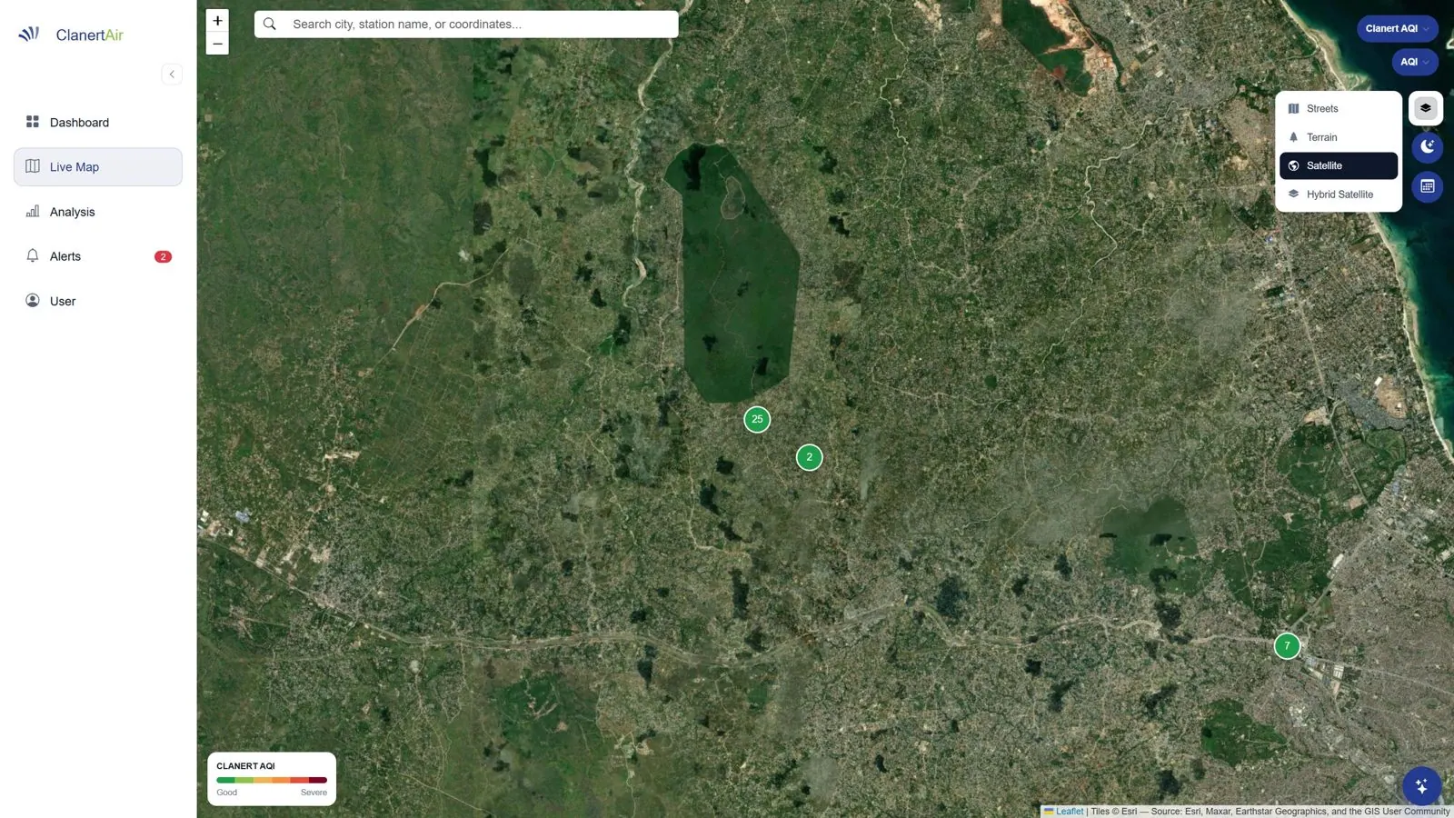 Clanert Air: Satellite view